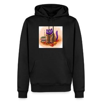 Chat d’automne - Sweat à capuche Premium bio Homme - noir - Devant - Nico (187cm)