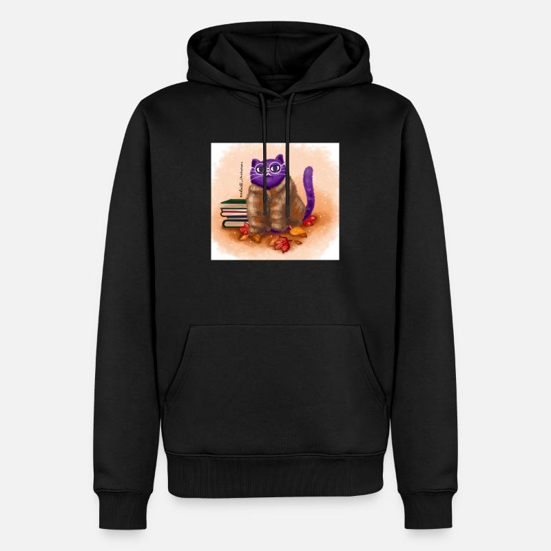 Chat d’automne - Sweat à capuche Premium bio Homme - noir
