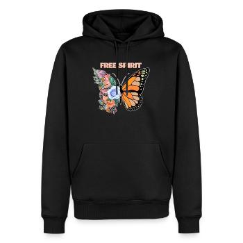 Fleur de papillon Fleur de rose fleur de tulipe - Sweat à capuche Premium bio Homme - noir - Devant - Nico (187cm)