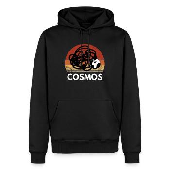 COSMOS PLANETE TERRE VINTAGE RÉTRO SUNSET - Sweat à capuche Premium bio Homme - noir - Devant - Nico (187cm)