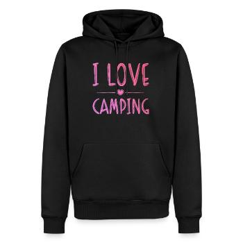 Ich liebe Camping - Männer Premium Bio Hoodie - Schwarz - Vorne - Nico (187cm)