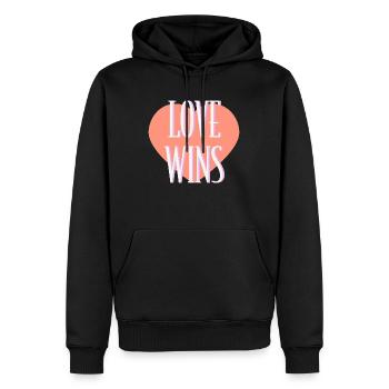 Love Wins Design - Men’s Premium Organic Hoodie - black - Front - Nico (187cm)