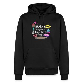 Boulangerie Baker Boulangerie Boulangerie Gâteau de confiserie - Sweat à capuche Premium bio Homme - noir - Devant - Nico (187cm)