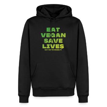 Mangez végétalien bien-être animal mode de vie végétalien - Sweat à capuche Premium bio Homme - noir - Devant - Nico (187cm)