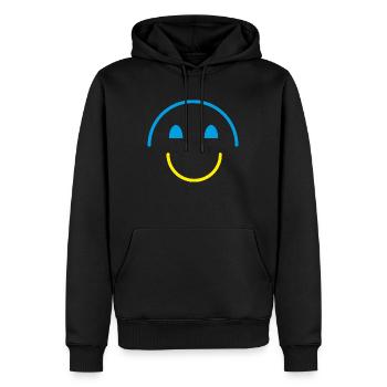 Smile für die Ukraine - Männer Premium Bio Hoodie - Schwarz - Vorne - Nico (187cm)