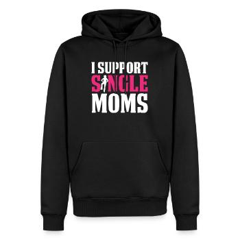 I Support Single Moms Gift - Men’s Premium Organic Hoodie - black - Front - Nico (187cm)