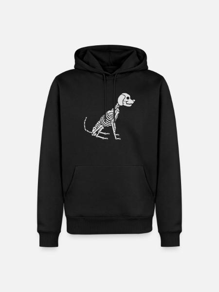 Skeleton Dog Halloween Design - Men’s Premium Organic Hoodie - black