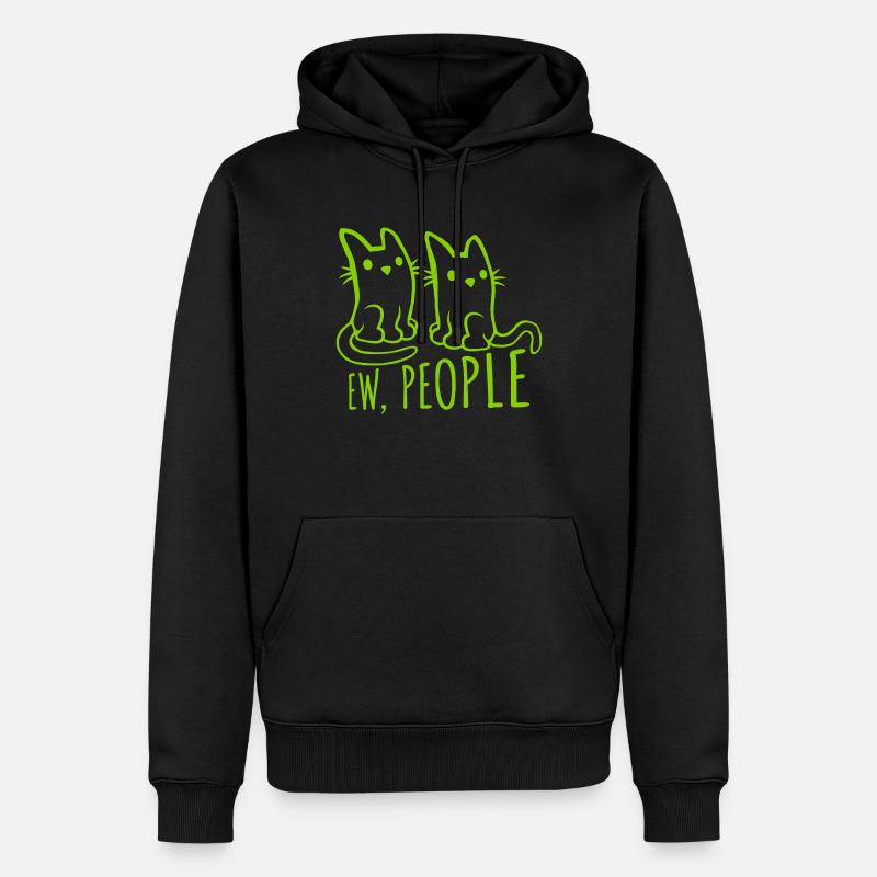 Drôles de chats ew people - Sweat à capuche Premium bio Homme - noir