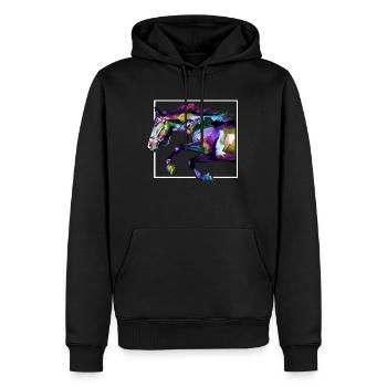 Retro Graphic Horse Lover Equestrian Rider Horses - Männer Premium Bio Hoodie - Schwarz - Vorne - Nico (187cm)