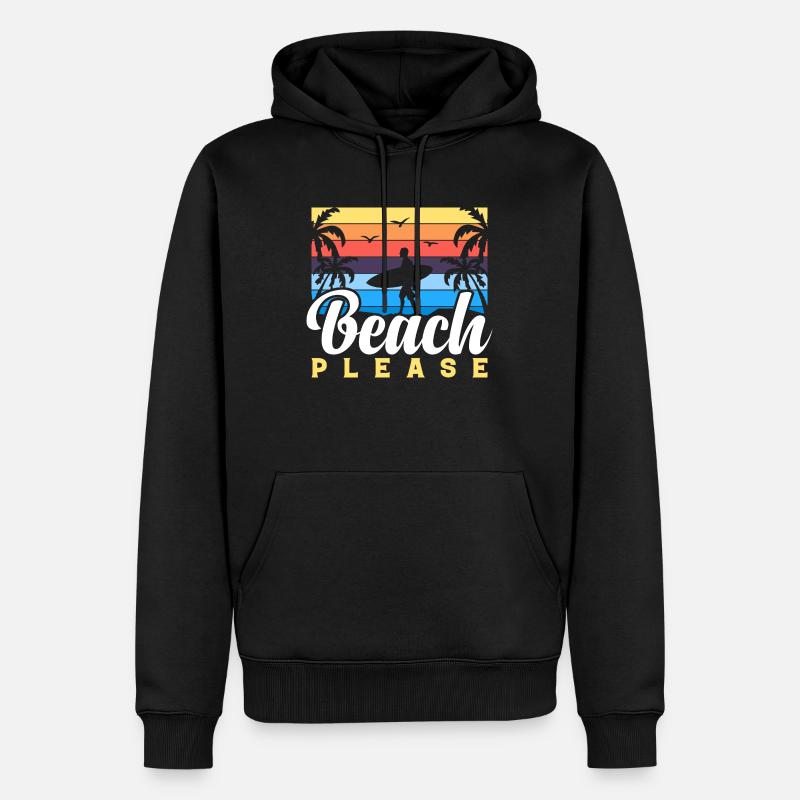 BEACH PLEASE - Männer Premium Bio Hoodie - Schwarz