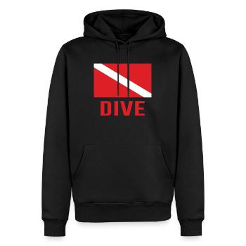 Dive Flag Plongeur de plongée - Sweat à capuche Premium bio Homme - noir - Devant - Nico (187cm)