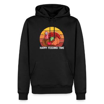 happy feeding time - Funny Turkey - Sweat à capuche Premium bio Homme - noir - Devant - Nico (187cm)