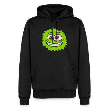 Visage fou de monstre poilu - Sweat à capuche Premium bio Homme - noir - Devant - Nico (187cm)