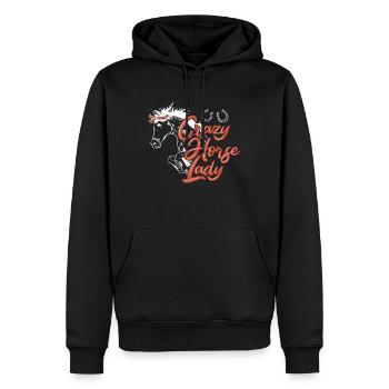 Équitation Sport équestre - Sweat à capuche Premium bio Homme - noir - Devant - Nico (187cm)