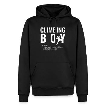 Klettern Bergsteigen - Männer Premium Bio Hoodie - Schwarz - Vorne - Nico (187cm)