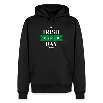 T-shirt irlandais d’un jour St Patrick - Sweat à capuche Premium bio Homme - noir - Devant - Nico (187cm)