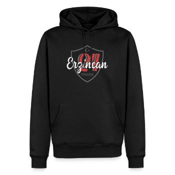 Erzincan - Männer Premium Bio Hoodie - Schwarz - Vorne - Nico (187cm)