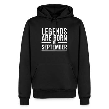 Legends Are Born in September - Men’s Premium Organic Hoodie - black - Front - Nico (187cm)