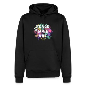 Peace Love Art Education Professeur d’art - Sweat à capuche Premium bio Homme - noir - Devant - Nico (187cm)