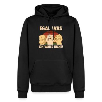 Egal was ich wars nicht Hund - Männer Premium Bio Hoodie - Schwarz - Vorne - Nico (187cm)