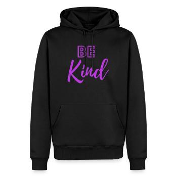 be kind - Männer Premium Bio Hoodie - Schwarz - Vorne - Nico (187cm)