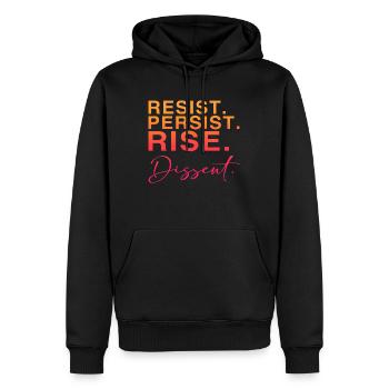 Résister. Persister. Se lever. Dissidence. - Sweat à capuche Premium bio Homme - noir - Devant - Nico (187cm)
