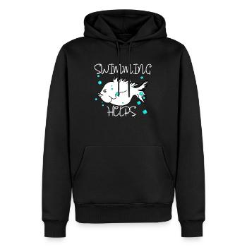Natation - Eau - Sweat à capuche Premium bio Homme - noir - Devant - Nico (187cm)