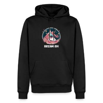 Der Einhorntraum auf - Männer Premium Bio Hoodie - Schwarz - Vorne - Nico (187cm)