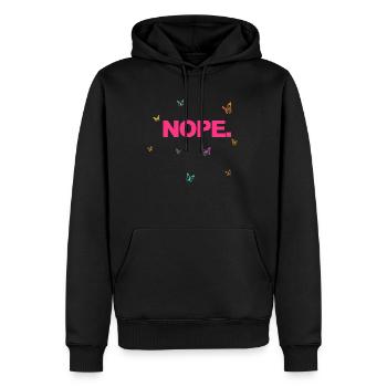 NOPE - sei kein ja-Sager! - Männer Premium Bio Hoodie - Schwarz - Vorne - Nico (187cm)