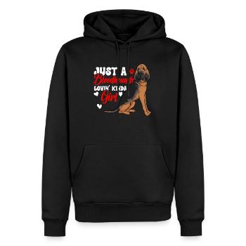 Limier Chien Limier - Sweat à capuche Premium bio Homme - noir - Devant - Nico (187cm)