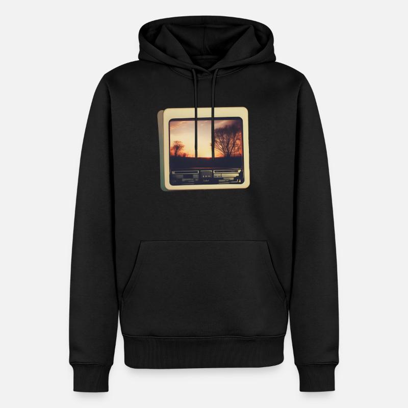 Nostalgischer Horizont - Männer Premium Bio Hoodie - Schwarz