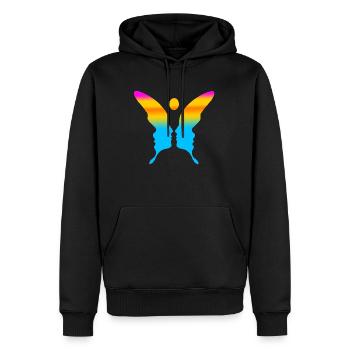 Illusion d’optique art psychédélique rétro formes sexe - Sweat à capuche Premium bio Homme - noir - Devant - Nico (187cm)