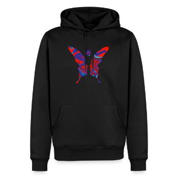 Illusion d’optique art psychédélique rétro formes sexe - Sweat à capuche Premium bio Homme - noir - Devant - Nico (187cm)