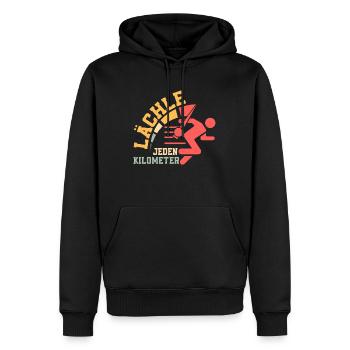 Lächle jeden Kilometer Joggen Laufen - Männer Premium Bio Hoodie - Schwarz - Vorne - Nico (187cm)