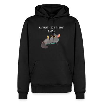 Je veux aller à la gym - Chinchilla Chill Relax - Sweat à capuche Premium bio Homme - noir - Devant - Nico (187cm)