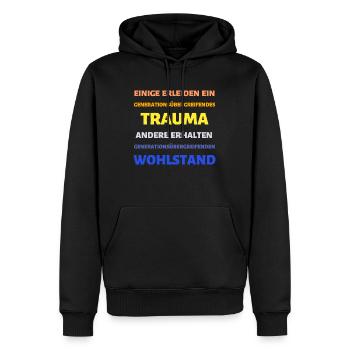 Reichtum Armut Erbe Spruch - Männer Premium Bio Hoodie - Schwarz - Vorne - Nico (187cm)