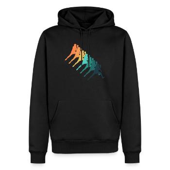 Tennis de table rétro - Sweat à capuche Premium bio Homme - noir - Devant - Nico (187cm)