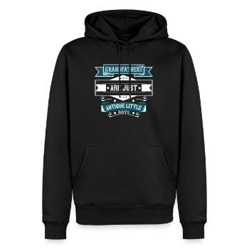 Grandfathers are just antique little boys 01 - Männer Premium Bio Hoodie - Schwarz - Vorne - Nico (187cm)