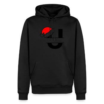 Christmas Alphabet Letter U to Personalise - Men’s Premium Organic Hoodie - black - Front - Nico (187cm)