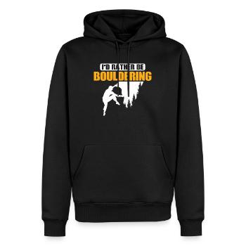 I'd Rather Be Bouldering Climbing Boulder - Männer Premium Bio Hoodie - Schwarz - Vorne - Nico (187cm)