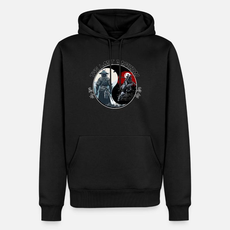 ying yang samurai - Sweat à capuche Premium bio Homme - noir
