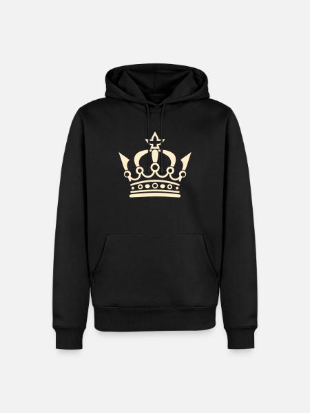 Majestätische Monarchenkrone - Männer Premium Bio Hoodie - Schwarz
