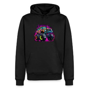 Monstertruck Graffiti Style Monster Truck Design - Männer Premium Bio Hoodie - Schwarz - Vorne - Nico (187cm)