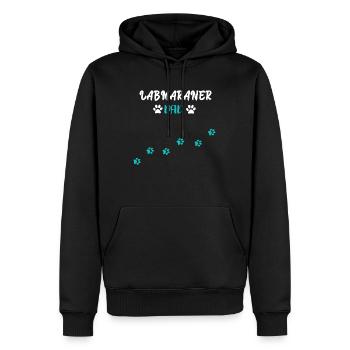 Labmaraner Dad I Labrador Weimaraner Mix - Männer Premium Bio Hoodie - Schwarz - Vorne - Nico (187cm)