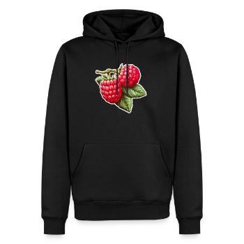 Framboise Double Fruit - Sweat à capuche Premium bio Homme - noir - Devant - Nico (187cm)