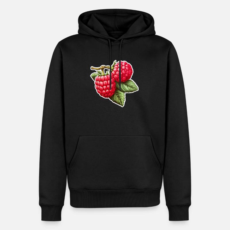 Framboise Double Fruit - Sweat à capuche Premium bio Homme - noir