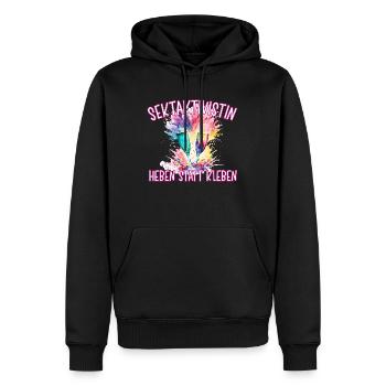 Sektaktivistin Heben statt Kleben - Männer Premium Bio Hoodie - Schwarz - Vorne - Nico (187cm)