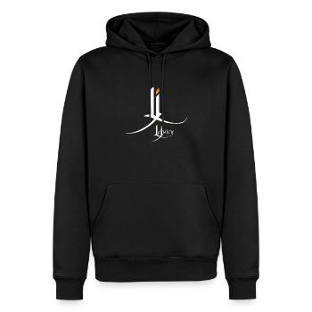 LJ - Sweat à capuche Premium bio Homme - noir - Devant - Nico (187cm)