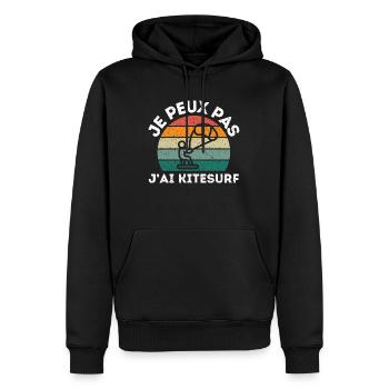 Ich kann nicht kitesurfen - Männer Premium Bio Hoodie - Schwarz - Vorne - Nico (187cm)