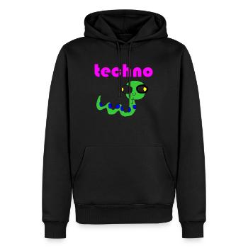 techno schlange - Männer Premium Bio Hoodie - Schwarz - Vorne - Nico (187cm)